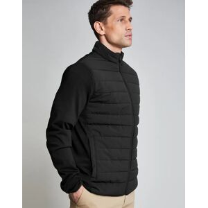 OFF 40% Threadbare Luxe Men's Black Quilted Hybrid Funnel Neck Jacket - ... Threadbare.
