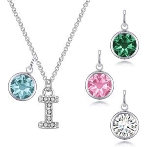 OFF 28% Philip Jones Jewellery Pave Initial I Necklace with Birthstone Charm ... Philip jones jewellery