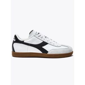 OFF 37% Diadora Mens White Black Leather Trainer - Male - White ... Designerwear