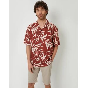 OFF 29% Threadbare Men's Rust Revere Collar Leaf Print Short Sleeve Shirt ... Threadbare.